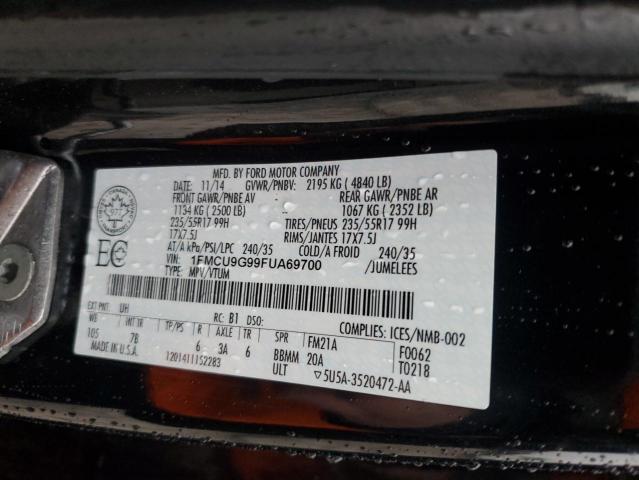 Photo 14 from auction – 2015 FORD ESCAPE SE with VIN 1FMCU9G99FUA69700