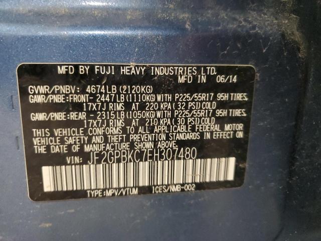Photo 14 from auction – 2014 SUBARU XV CROSSTR with VIN JF2GPBKC7EH307480