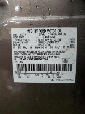 Photo 14 from auction – 2019 FORD EDGE SE with VIN 2FMPK3G9XKBB97609