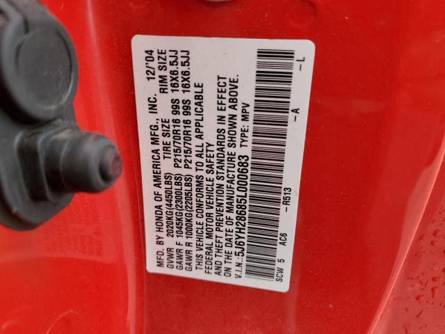 Photo 14 from auction – 2005 HONDA ELEMENT EX with VIN 5J6YH28685L000683