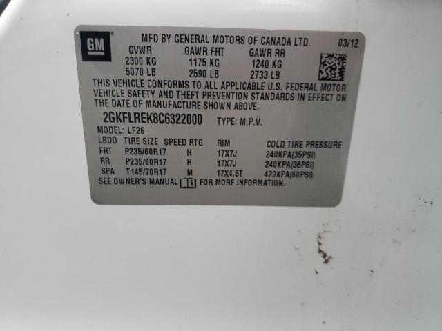 Photo 14 from auction – 2012 GMC TERRAIN SL with VIN 2GKFLREK8C6322000