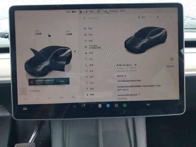 Photo 9 from auction – 2022 TESLA MODEL Y with VIN 7SAYGDEE3NF427954