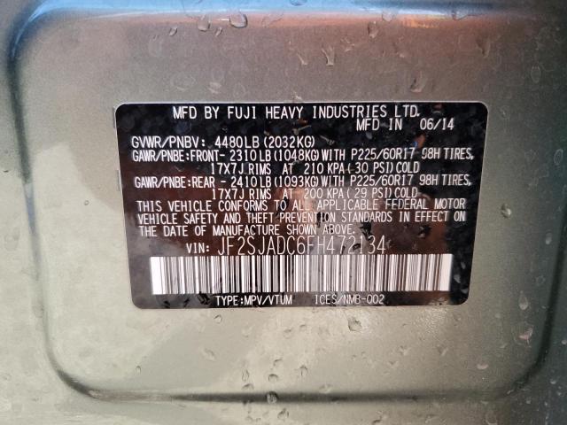 Photo 14 from auction – 2015 SUBARU FORESTER 2 with VIN JF2SJADC6FH472134