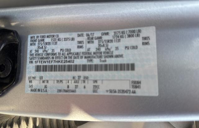 Photo 10 from auction – 2017 FORD F150 SUPER with VIN 1FTEW1EF7HKE25402