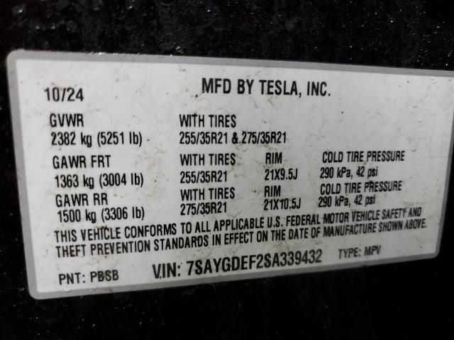 Photo 14 from auction – 2025 TESLA MODEL Y with VIN 7SAYGDEF2SA339432