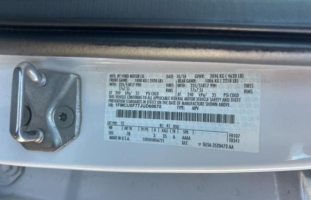 Photo 10 from auction – 2018 FORD ESCAPE S with VIN 1FMCU0F77JUD60670