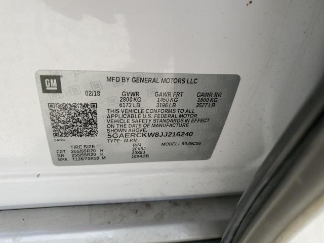 Photo 14 from auction – 2018 BUICK ENCLAVE PR with VIN 5GAERCKW8JJ216240