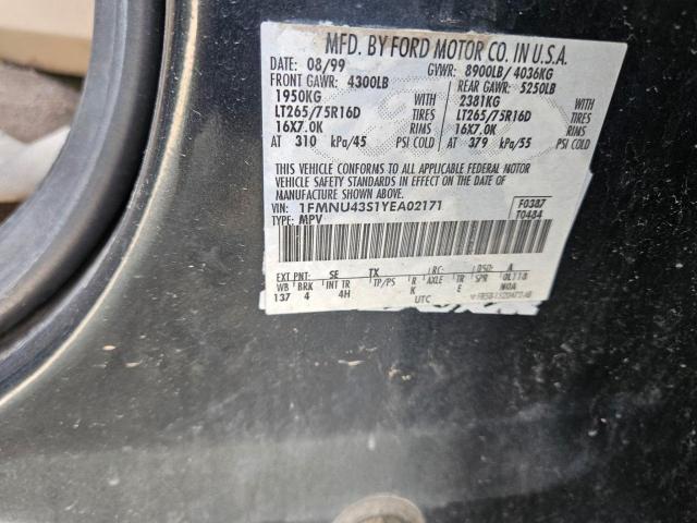 Photo 10 from auction – 2000 FORD EXCURSION with VIN 1FMNU43S1YEA02171