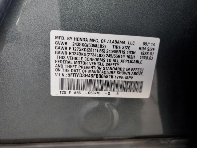 Photo 14 from auction – 2015 ACURA MDX TECHNO with VIN 5FRYD3H48FB006816