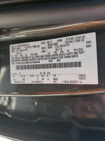 Photo 14 from auction – 2017 FORD ESCAPE TIT with VIN 1FMCU0J95HUF02694