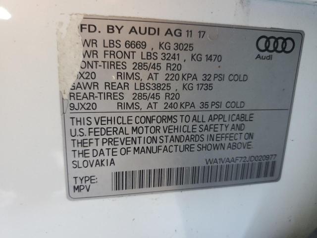Photo 14 from auction – 2018 AUDI Q7 PRESTIG with VIN WA1VAAF72JD020977