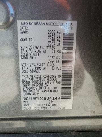 Photo 14 from auction – 2016 NISSAN ROGUE S with VIN 5N1AT2MT9GC804149