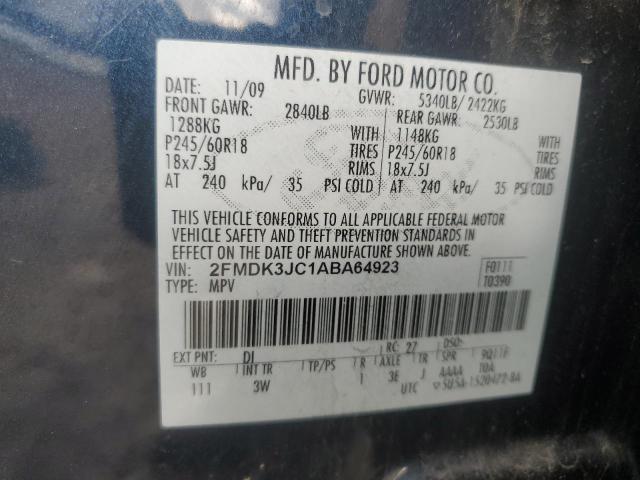 Снимка 14 от търг – 2010 FORD EDGE SEL с VIN 2FMDK3JC1ABA64923