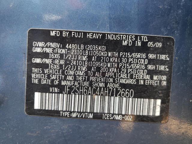Photo 14 from auction – 2010 SUBARU FORESTER 2 with VIN JF2SH6AC4AH712660