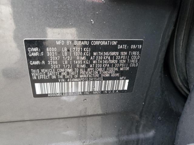 Снимка 14 от търг – 2020 SUBARU ASCENT LIM с VIN 4S4WMAPD1L3415453
