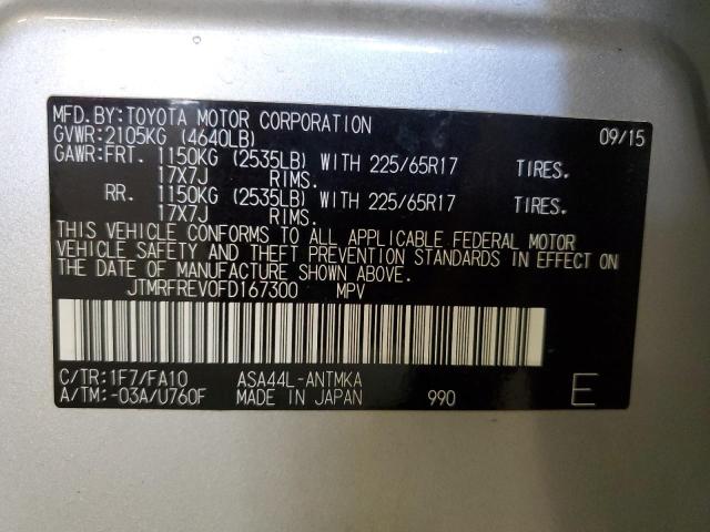 Photo 14 from auction – 2015 TOYOTA RAV4 XLE with VIN JTMRFREV0FD167300