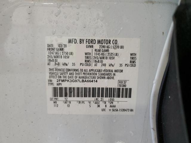 Photo 14 from auction – 2020 FORD EDGE SE with VIN 2FMPK3G97LBA66414