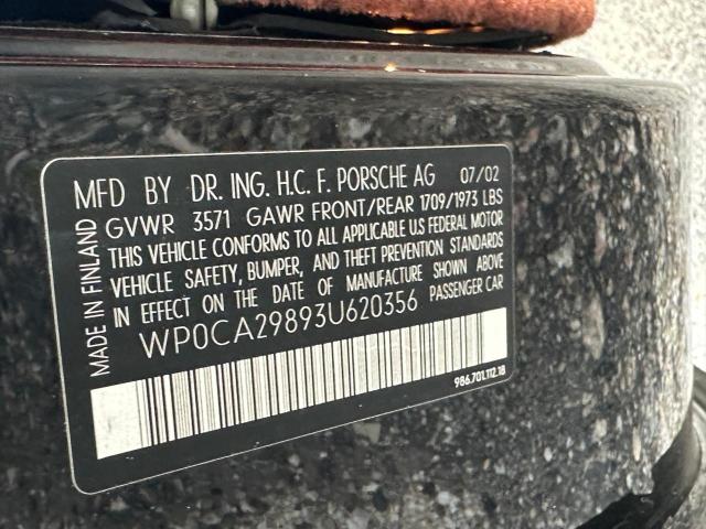 Photo 10 from auction – 2003 PORSCHE BOXSTER with VIN WP0CA29893U620356
