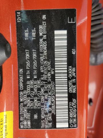 Снимка 14 от търг – 2015 TOYOTA 4RUNNER SR с VIN JTEBU5JR5F5226937