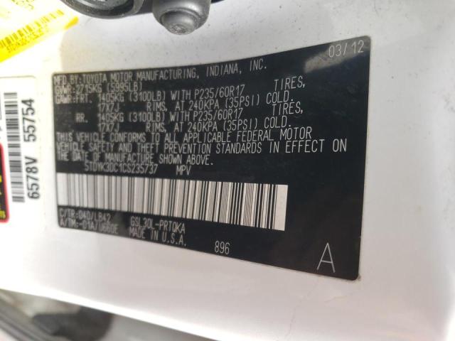 Photo 14 from auction – 2012 TOYOTA SIENNA XLE with VIN 5TDYK3DC1CS235737