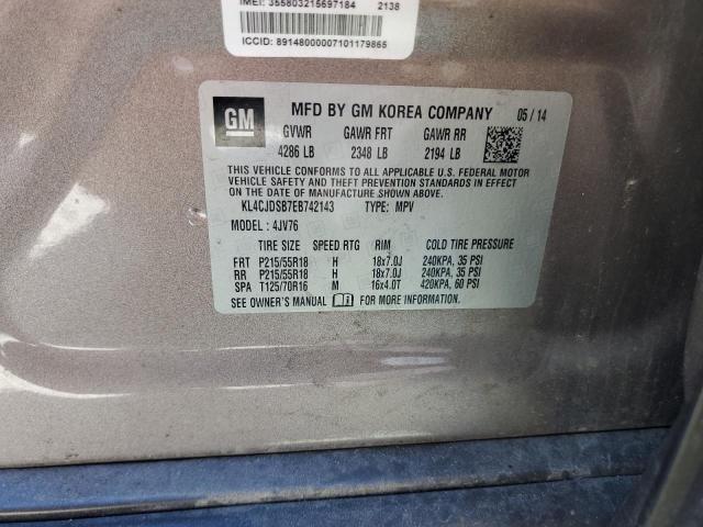 Снимка 14 от търг – 2014 BUICK ENCORE PRE с VIN KL4CJDSB7EB742143