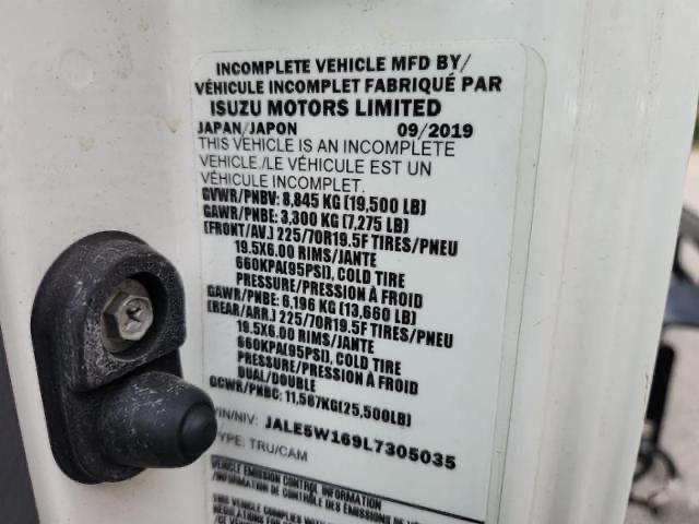 Photo 10 from auction – 2020 ISUZU NRR with VIN JALE5W169L7305035