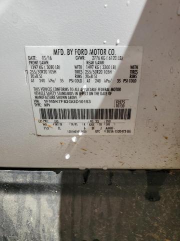 Photo 14 from auction – 2016 FORD EXPLORER L with VIN 1FM5K7F82GGD10153