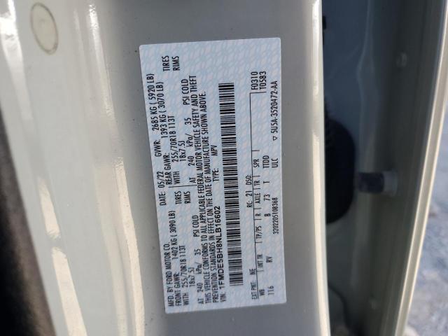 Photo 14 from auction – 2022 FORD BRONCO BAS with VIN 1FMDE5BH8NLB16602