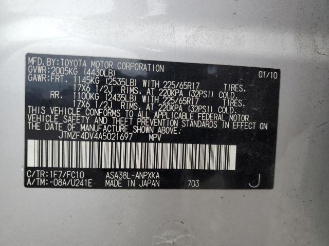 Photo 14 from auction – 2010 TOYOTA RAV4 with VIN JTMZF4DV4A5021697