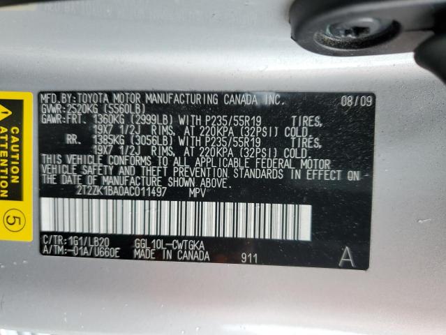Photo 14 from auction – 2010 LEXUS RX 350 with VIN 2T2ZK1BA0AC011497