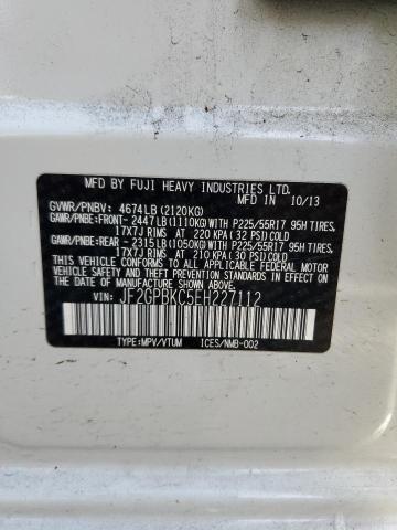 Photo 14 from auction – 2014 SUBARU XV CROSSTR with VIN JF2GPBKC5EH227112