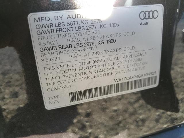 Photo 14 from auction – 2016 AUDI SQ5 PREMIU with VIN WA1CCAFP4GA104925