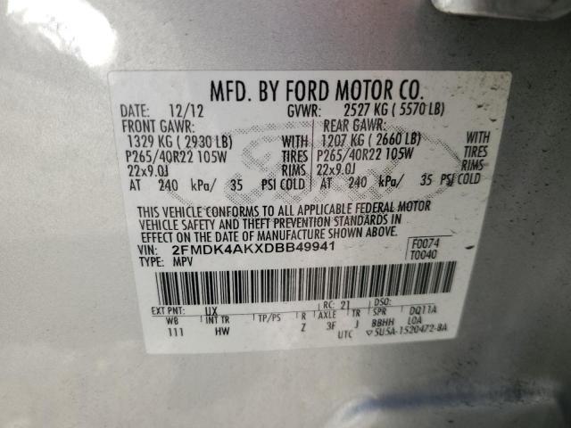 Photo 14 from auction – 2013 FORD EDGE SPORT with VIN 2FMDK4AKXDBB49941