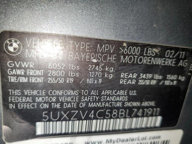 Photo 14 from auction – 2011 BMW X5 XDRIVE3 with VIN 5UXZV4C58BL741911