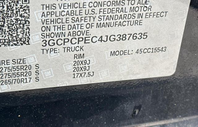 Photo 10 from auction – 2018 CHEVROLET SILVERADO with VIN 3GCPCPEC4JG387635