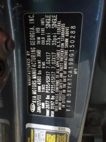 Photo 14 from auction – 2011 KIA SORENTO BA with VIN 5XYKTCA19BG150288