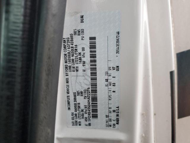 Снимка 10 от търг – 2004 FORD ECONOLINE с VIN 1FDXE45S04HA77276