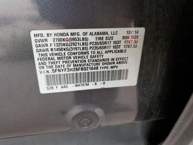Photo 14 from auction – 2015 HONDA PILOT LX with VIN 5FNYF3H28FB021648