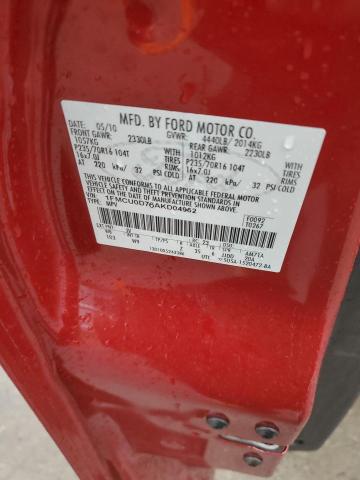 Photo 14 from auction – 2010 FORD ESCAPE XLT with VIN 1FMCU0D76AKD04962