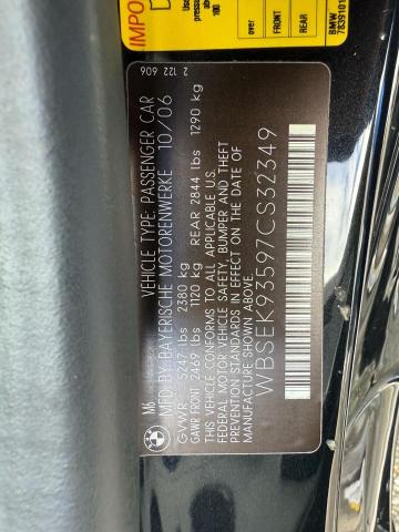 Photo 10 from auction – 2007 BMW M6 with VIN WBSEK93597CS32349