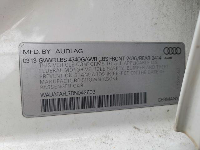Photo 10 from auction – 2013 AUDI A4 PREMIUM with VIN WAUAFAFL7DN042603