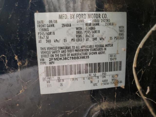 Photo 14 from auction – 2008 FORD EDGE SEL with VIN 2FMDK38C78BB39835