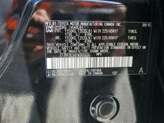 Photo 14 from auction – 2015 TOYOTA RAV4 LE with VIN 2T3BFREV4FW381615