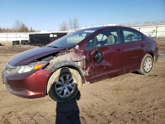 HONDA CIVIC LX 2012 with VIN 19XFB2F51CE078608 - Photo from auction