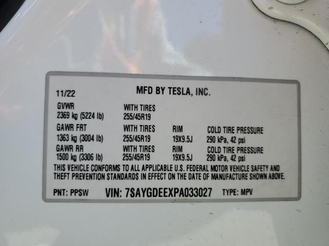 Photo 14 from auction – 2023 TESLA MODEL Y with VIN 7SAYGDEEXPA033027
