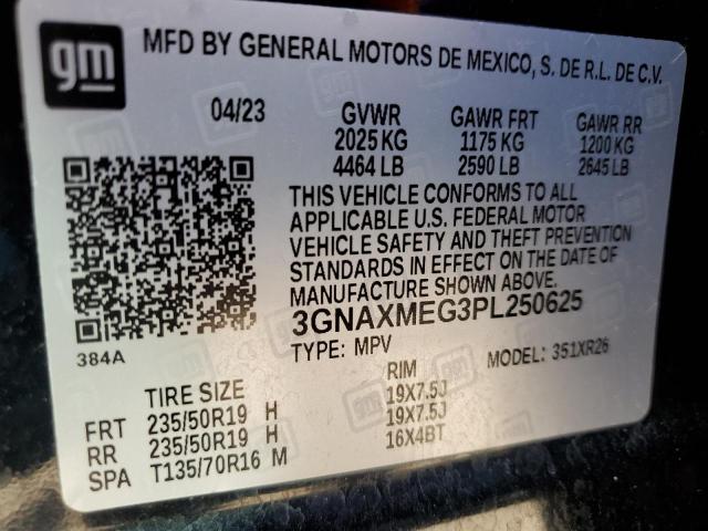 Photo 14 from auction – 2023 CHEVROLET EQUINOX RS with VIN 3GNAXMEG3PL250625