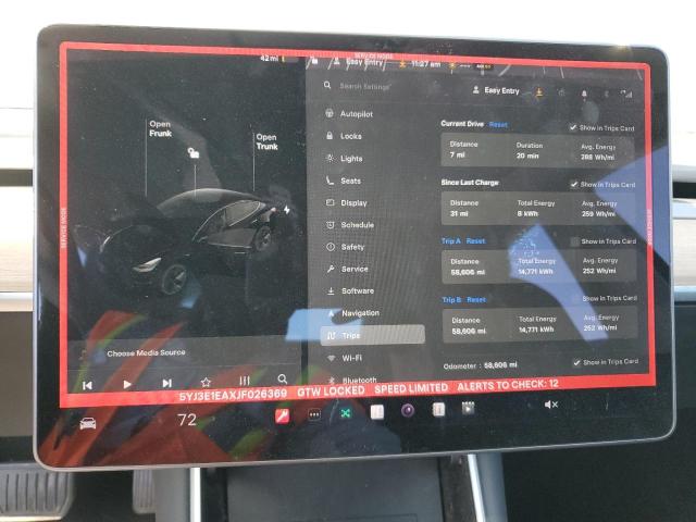 Photo 9 from auction – 2018 TESLA MODEL 3 with VIN 5YJ3E1EAXJF026369