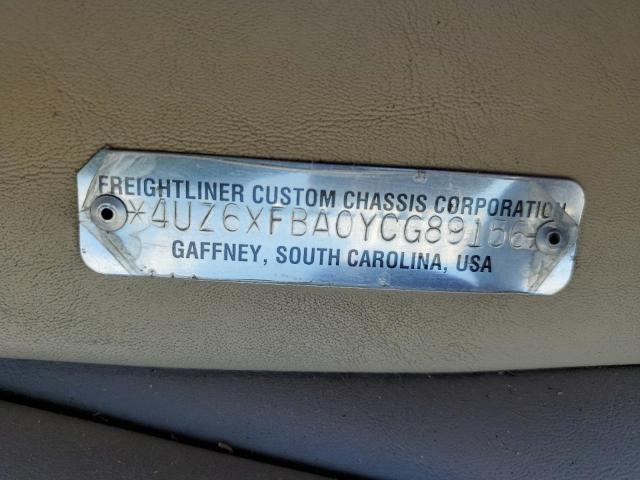 Photo 10 from auction – 2000 FREIGHTLINER CHASSIS X with VIN 4UZ6XFBA0YCG89156