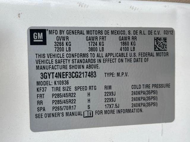 Photo 10 from auction – 2012 CADILLAC ESCALADE E with VIN 3GYT4NEF3CG217483