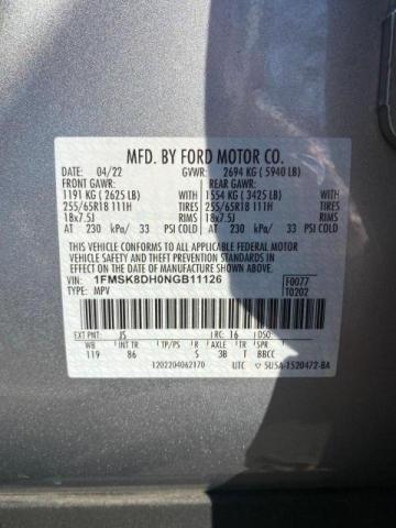 Photo 10 from auction – 2022 FORD EXPLORER X with VIN 1FMSK8DH0NGB11126